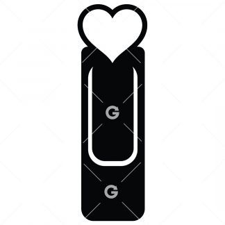 Bookmark template SVG design with a love heart.