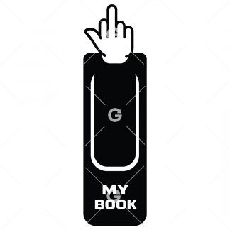 Bookmark template SVG design with a middle finger that reads "My Book".