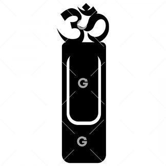 Bookmark template SVG design with a spiritual Om symbol.