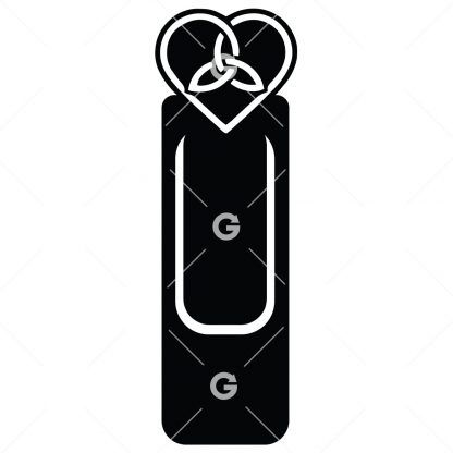 Bookmark template SVG design with a simple Celtic heart knot.