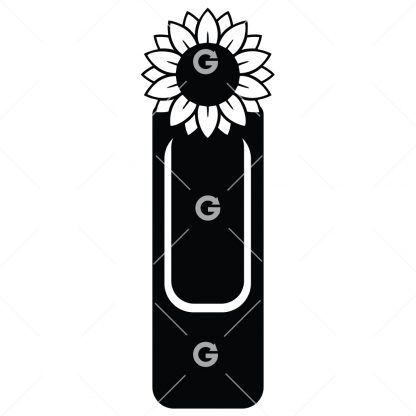 Bookmark template SVG design with a summer Sunflower.